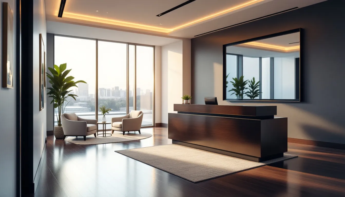 A welcoming law office reception area for clients seeking a free consultation.